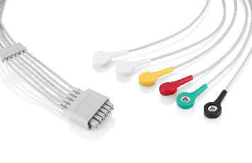 6-канальный кабель, взр/дет, защелка (Snap), 24", многоразовый, TPU, IEC,